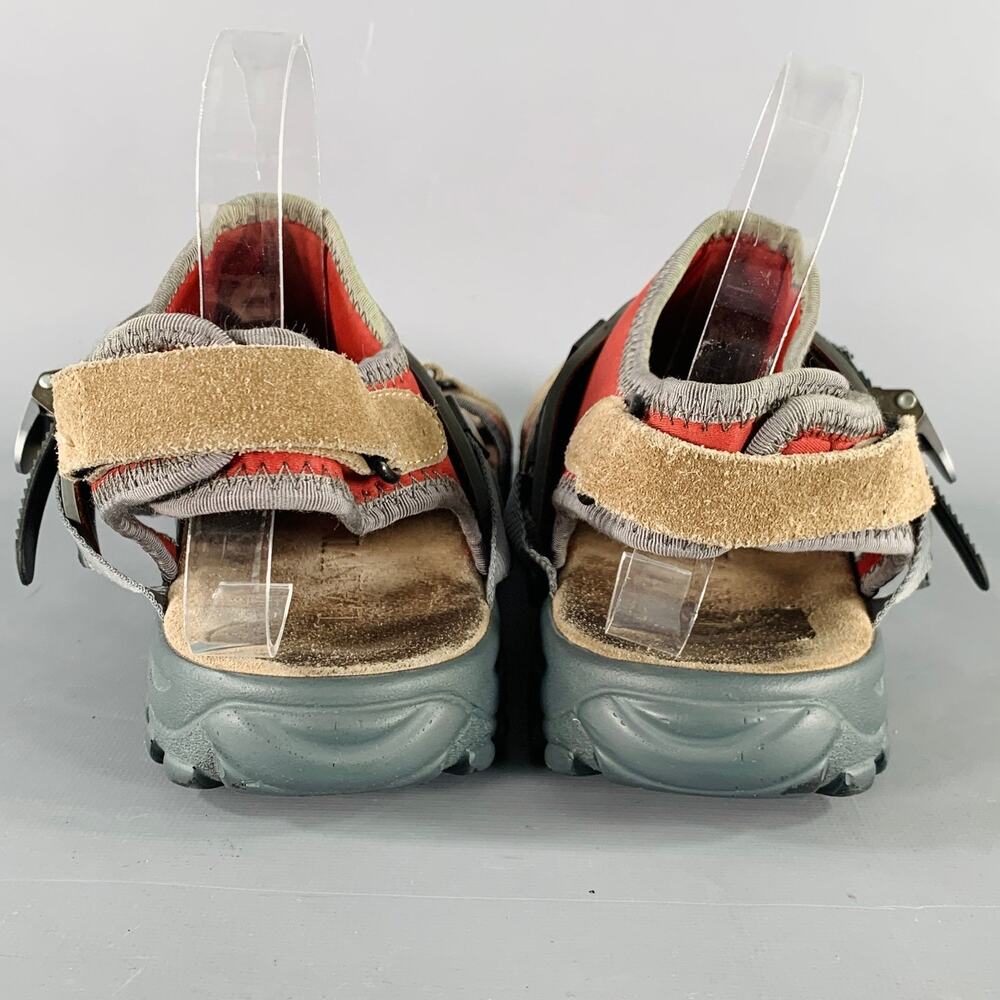 LANVIN Size 8 Beige Red Neoprene Hook Loop Closure Sandals - Picture 3 of 8